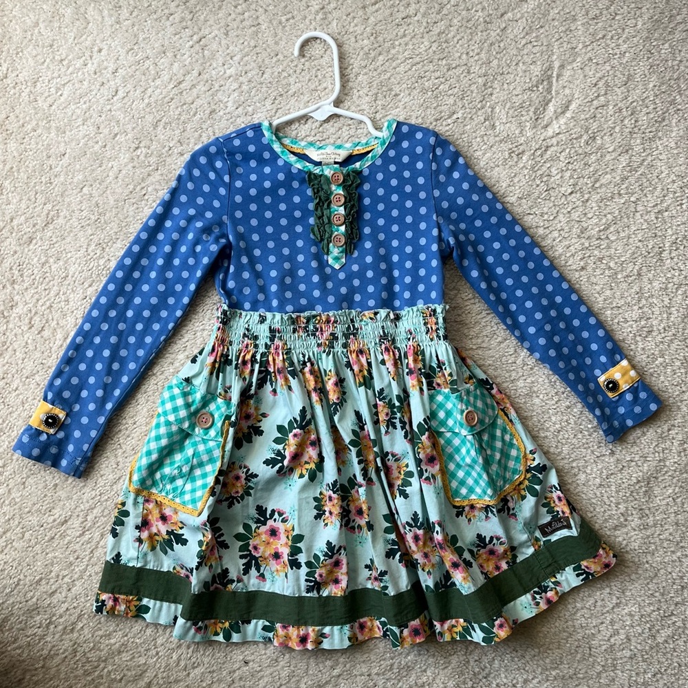 Matilda Jane polka dot floral Joanna Gaines dress with pockets